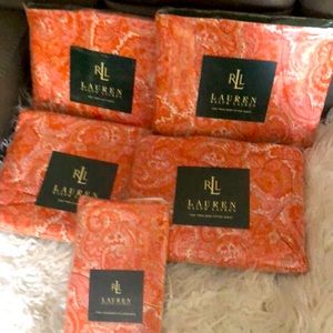 Ralph Lauren Harbor View Paisley Tomato Red Twin Sheet Sets (2). SOLD  SOLD